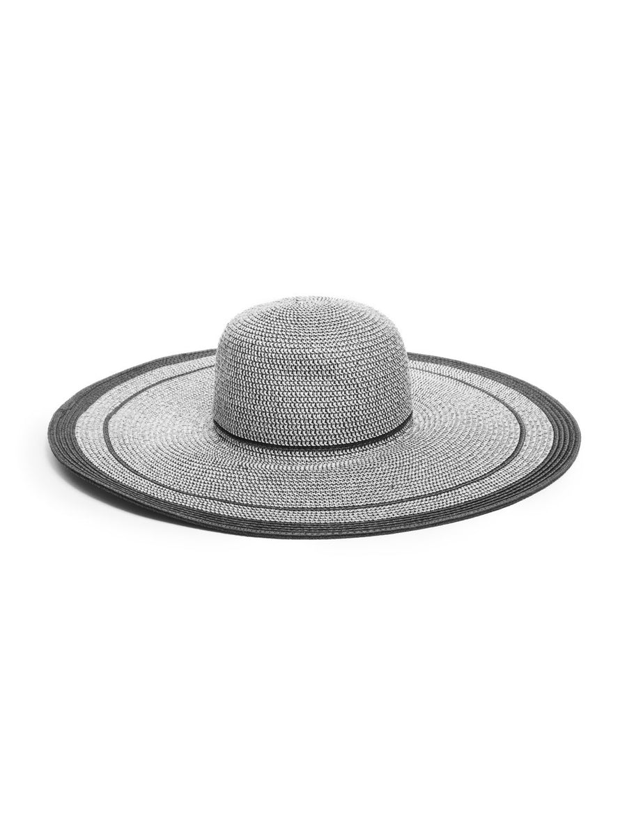Silver Straw Floppy Hat